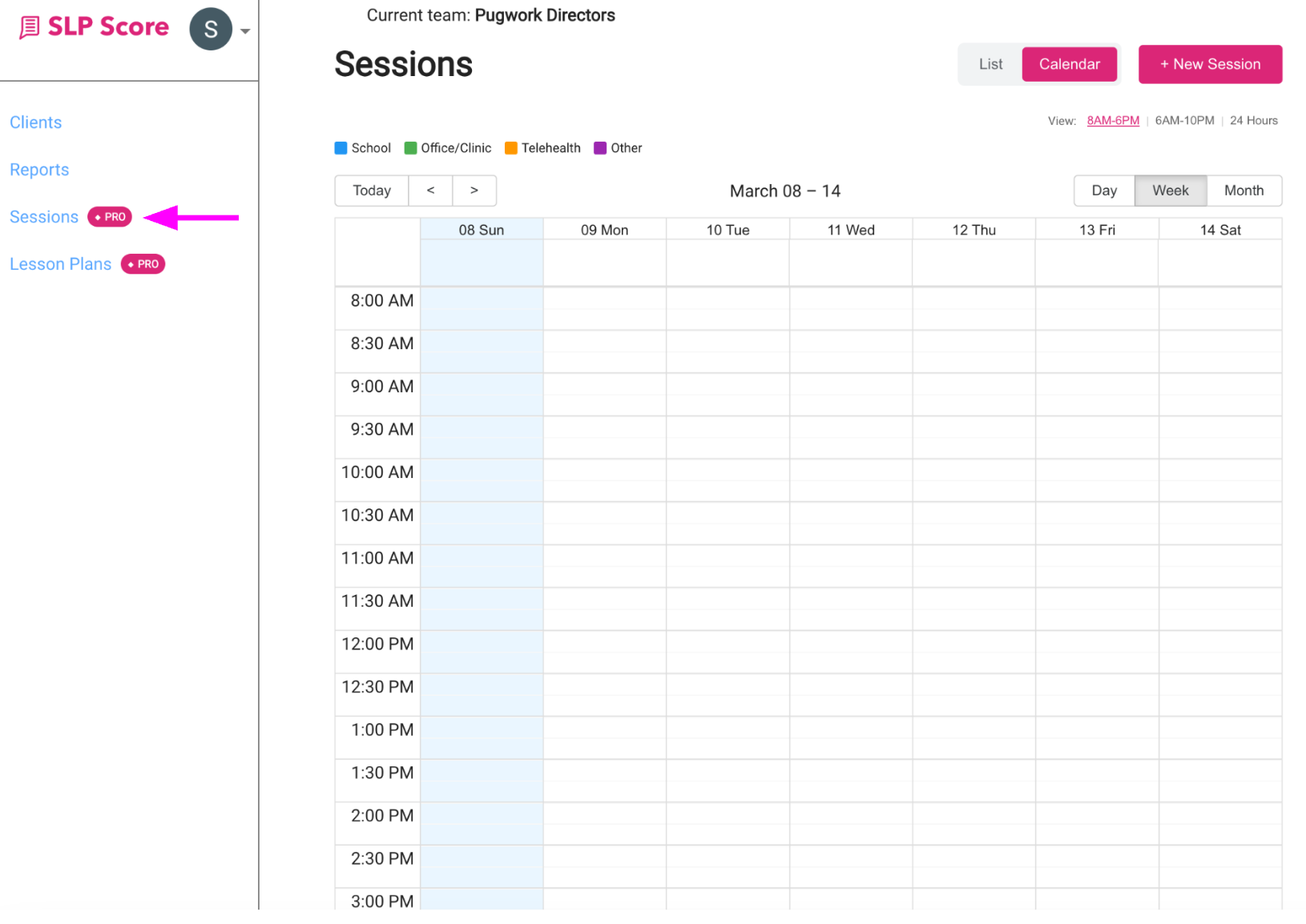 Navigate to Sessions page