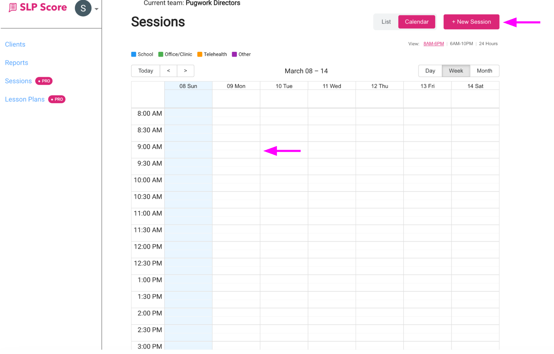 Create new session options