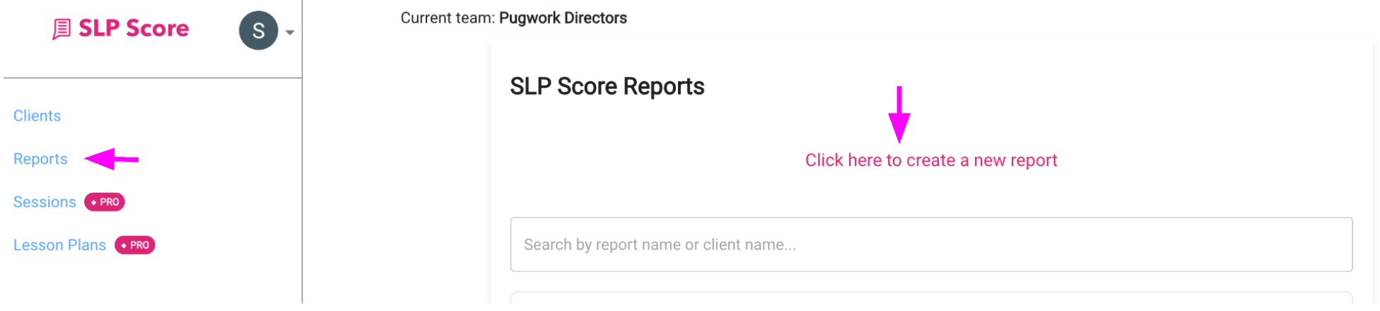 Navigate to Reports in sidebar