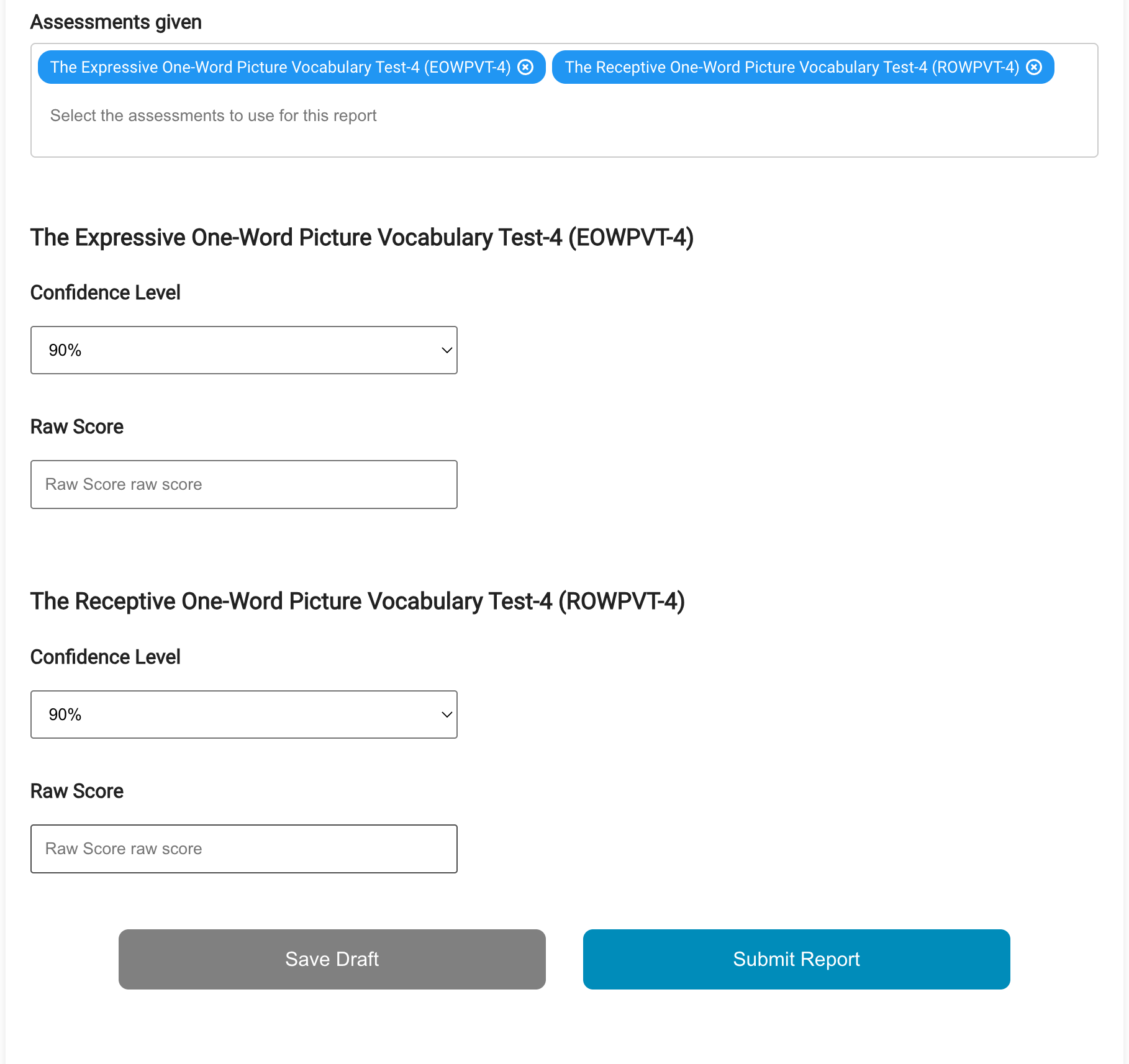 Save draft or submit options